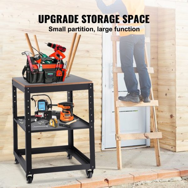 Heavy Duty Planer Stand with 3-Speed Height Adjustable Table, 4 Casters, and Storage Space for Planers, Saws, and Power Tools - Image 5