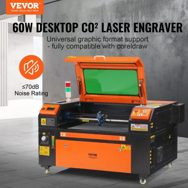 60W CO2 Laser Engraver with 16x24-inch Cutting Bed and 19.7 IPS Resolution, Dual-Axis Air-Assisted Design, Compatible with Major Design Software, for Wood, Acrylic, Fabric, and More - Image 2