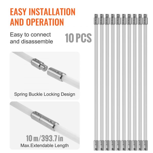 33ft Chimney Sweep Kit With 10 Reinforced Nylon Rods 360 Degree Cleaning Brush for Fireplace & Home Use - Image 4