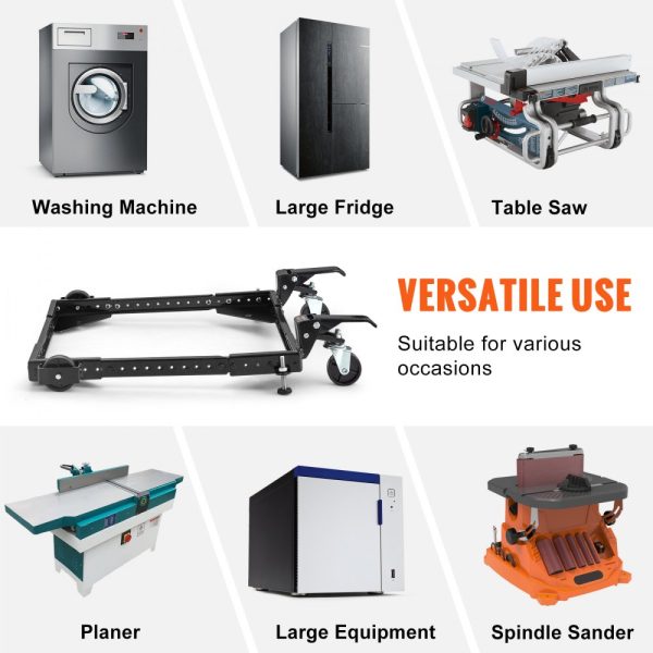 Mobile Base, 700 lbs Capacity, Adjustable from 15x15 to 36x36 inches, Heavy Duty Universal Stand for Woodworking Equipment, Power Tools, with Swivel Wheels - Image 6