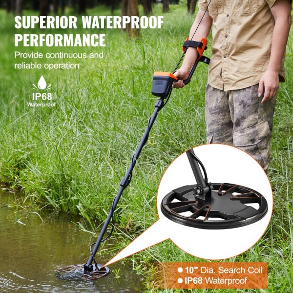 Advanced Metal Detector for Adults & Kids, 10 Inch Waterproof Coil with LCD Display, 7 Modes, Adjustable 41-52 Inch Aluminum Stem, High Accuracy Detection, Up to 10 Inch Depth - Image 5
