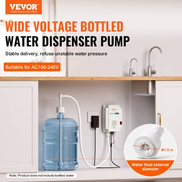 110V High-Flow Bottled Water Dispenser Pump System with 20ft US Plug - Compatible with Coffee, Tea Brewers, and Ice Makers - Image 2