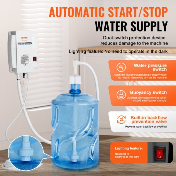 110V High-Flow Bottled Water Dispenser Pump System with 20ft US Plug - Compatible with Coffee, Tea Brewers, and Ice Makers - Image 4