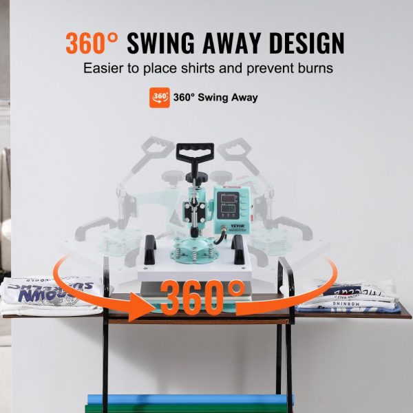 Heat Press Machine 12x10in Heat Transfer Machine for T-Shirts Press Green - Image 3