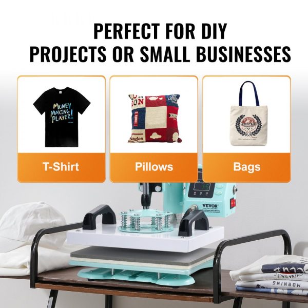 Heat Press Machine 12x10in Heat Transfer Machine for T-Shirts Press Green - Image 6