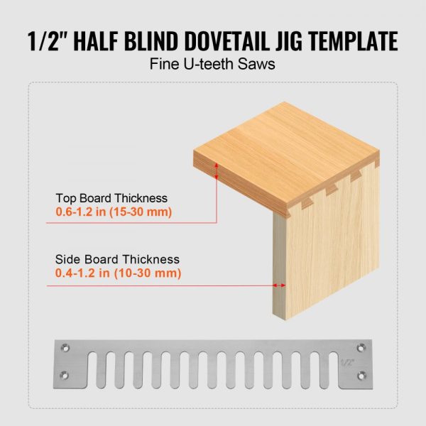 Dovetail Jig 12 In Precise Dove Tailing Router Jigs with 1/2” Template - Image 3
