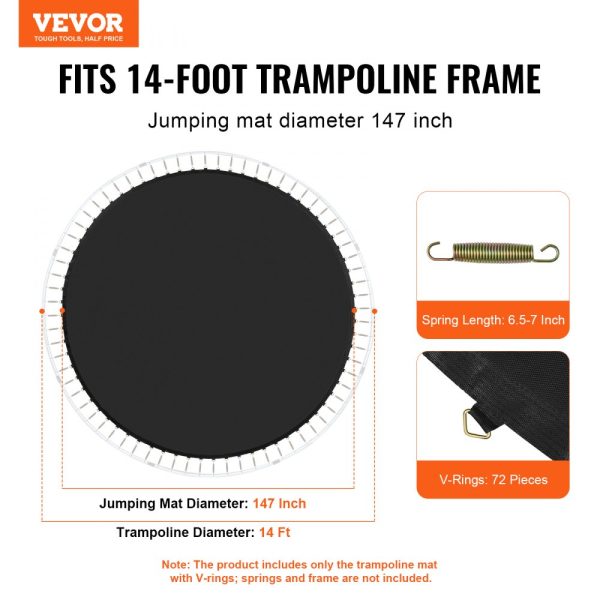 Replacement Trampoline Mat Fits 14ft Frame 72 V-Ring 6.5"-7" Spring Length - Image 2