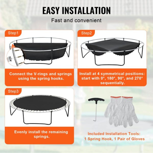 Replacement Trampoline Mat Fits 14ft Frame 72 V-Ring 6.5"-7" Spring Length - Image 5