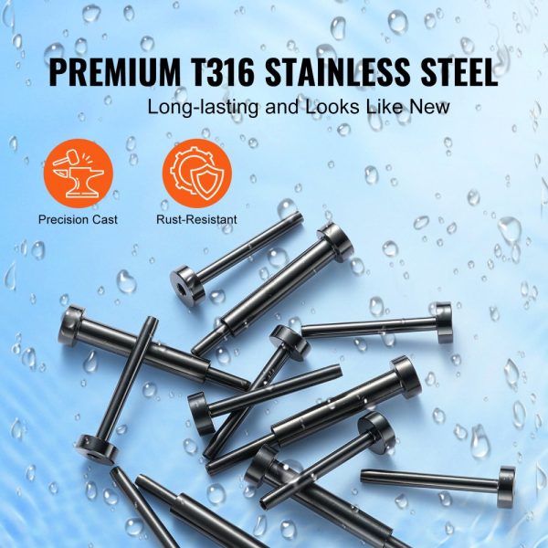 40-Pack Invisible Cable Railing Kit 316 Stainless Steel 1/8 Receiver Swage Stud End for Wood Metal Posts Black - Image 4