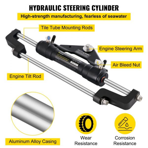 Hydraulic Steering Kit 300HP with Helm Pump and 16ft Hose for Boat Steering System - Image 4