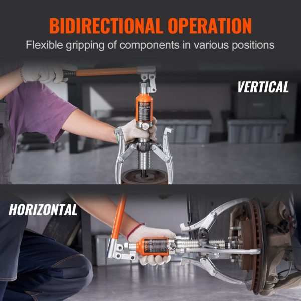 5 Ton Hydraulic Gear Puller with 2 or 3 Jaws for Vertical & Horizontal Use, 8 Jaw Wheel Bearing Separator with Case - Image 5