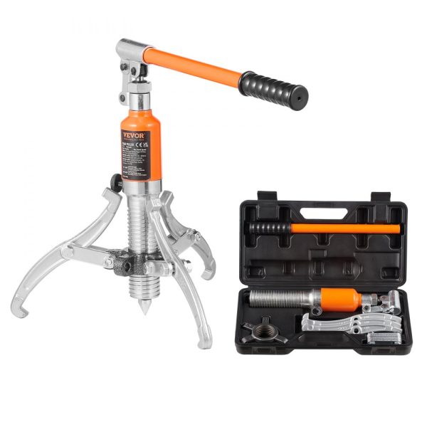 5 Ton Hydraulic Gear Puller with 2 or 3 Jaws for Vertical & Horizontal Use, 8 Jaw Wheel Bearing Separator with Case