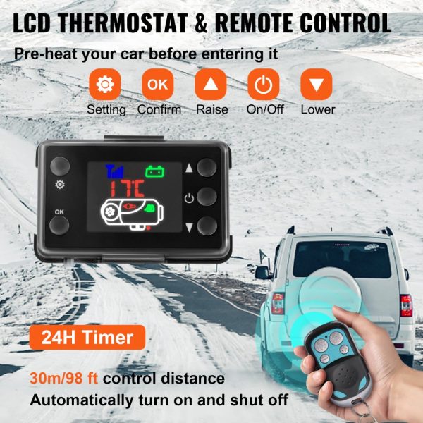 5KW Diesel Air Heater 10L Tank 12V LCD Thermostat Remote Control for RV Bus Trailer Boats - Image 5