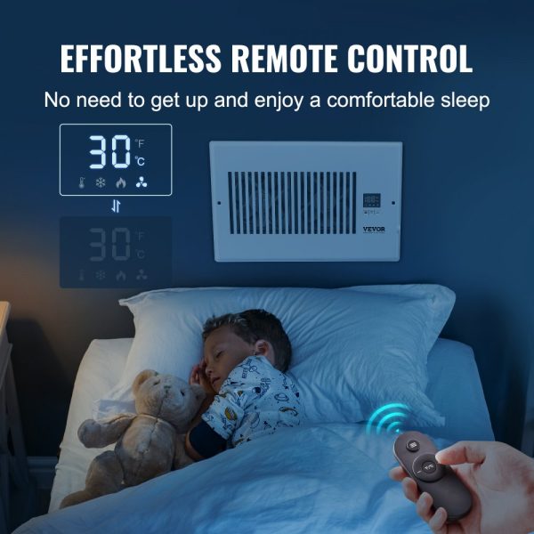 6x10 Booster Fan with Remote Thermostat Control Adjustable Speed Quiet Ventilation for Heating Cooling White - Image 5