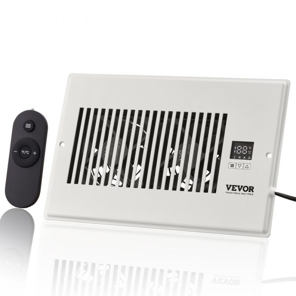 6x10 Booster Fan with Remote Thermostat Control Adjustable Speed Quiet Ventilation for Heating Cooling White