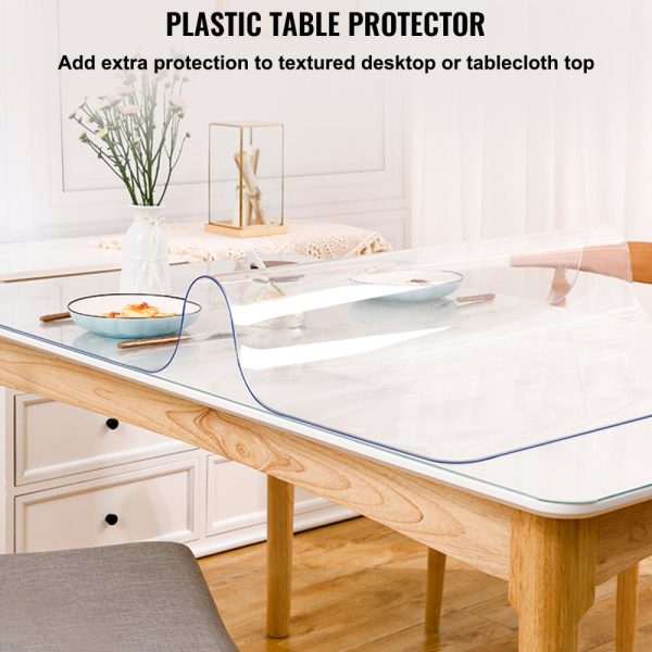 100x45 Inch Clear Plastic Table Protector 1.5mm Thick for Tables - Image 2