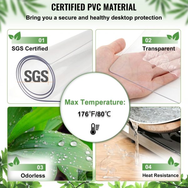 100x45 Inch Clear Plastic Table Protector 1.5mm Thick for Tables - Image 3