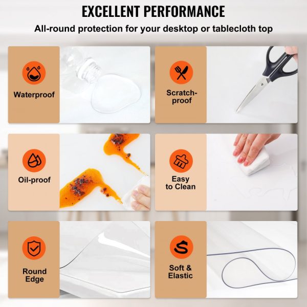 100x45 Inch Clear Plastic Table Protector 1.5mm Thick for Tables - Image 4