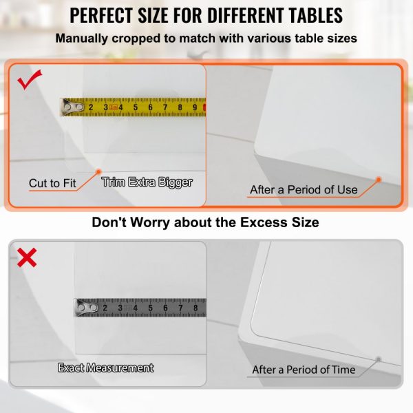 96x46 Inch Clear Table Protector Pad 2mm Thick Plastic Table Cover for Dining Room Protection - Image 5