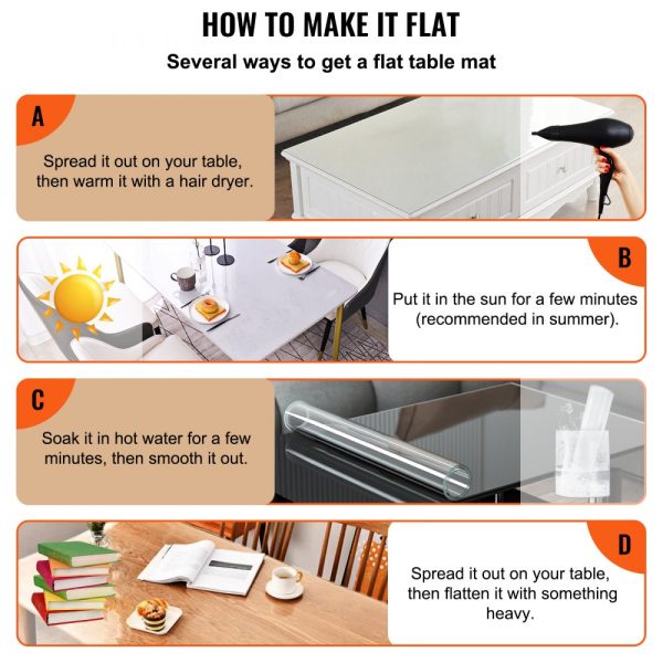 96x46 Inch Clear Table Protector Pad 2mm Thick Plastic Table Cover for Dining Room Protection - Image 6