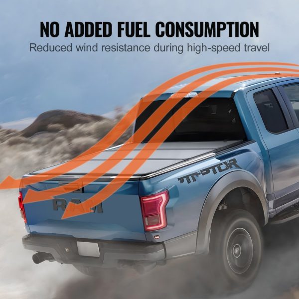 Tri-Fold Truck Bed Cover for 2015-2024 Ford F-150 with LED Lights, Quick Folding, 400 lbs Capacity, Black - Image 6