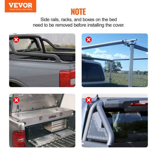 Tri-Fold Truck Bed Cover for 2015-2024 Ford F-150 with LED Lights, Quick Folding, 400 lbs Capacity, Black - Image 7