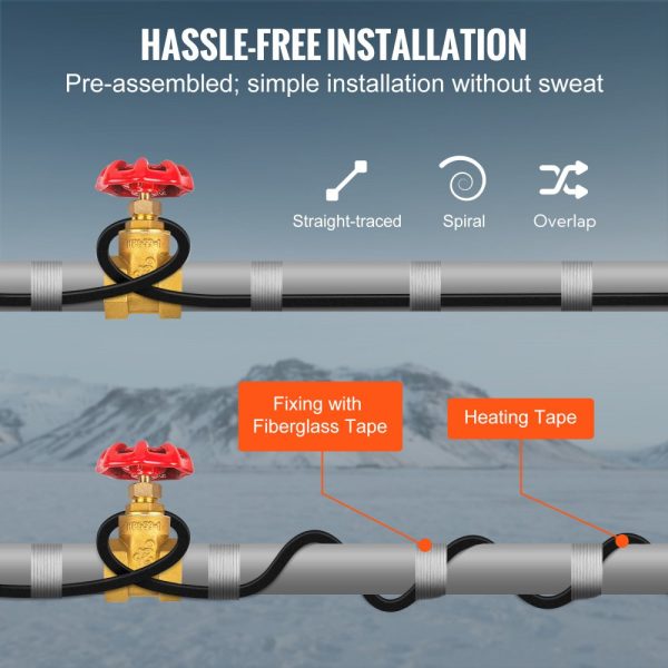 Self-Regulating Pipe Heating Cable 140FT 5W/FT Pipes Roof Snow Melting De-Icing Gutter Freeze Protection 120V - Image 6