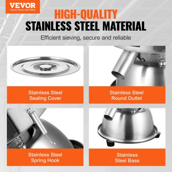 Electric Vibrating Sieve Machine with 10+60 Mesh Automatic Sifter Shaker - Image 2