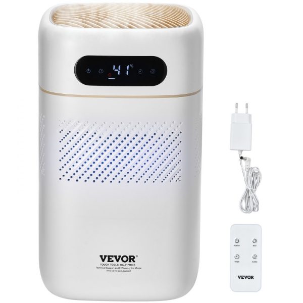 Evaporative Humidifier Whole House 215 sqft 480ml/h Smart Cool Moisture Air Purifier 3-Speeds 12h Timer Premium Filter Quiet Sleep Mode Bedroom 5L Capacity