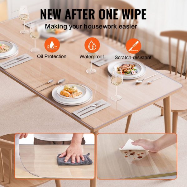 PVC Table Protector 24x48 Inch Clear Plastic Desk Protector 2.0mm Thick - Image 4
