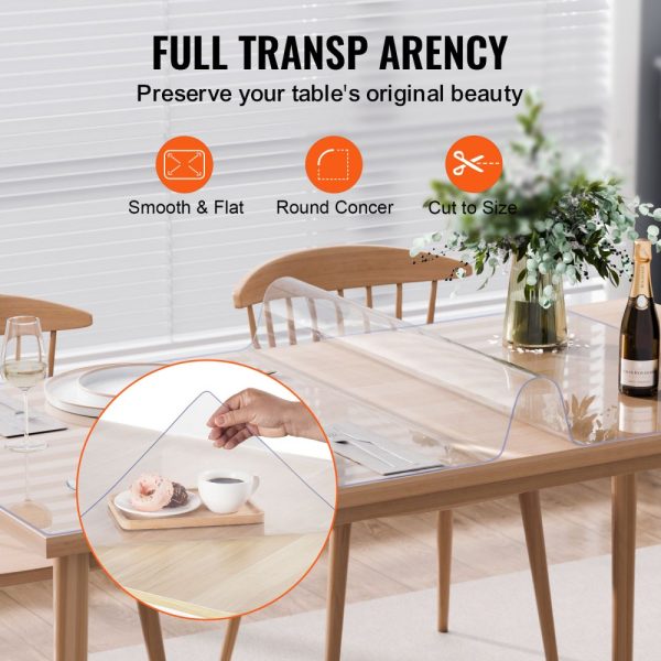 PVC Table Protector 24x48 Inch Clear Plastic Desk Protector 2.0mm Thick - Image 5