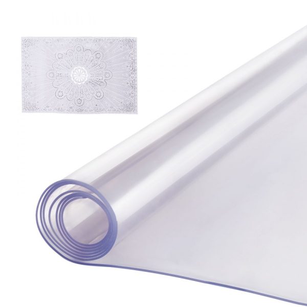 PVC Table Protector 24x48 Inch Clear Plastic Desk Protector 2.0mm Thick