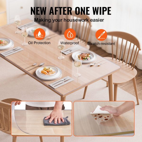 PVC Table Protector 36x54 Inch Clear Plastic Desk Protector 1.5mm Thick - Image 4