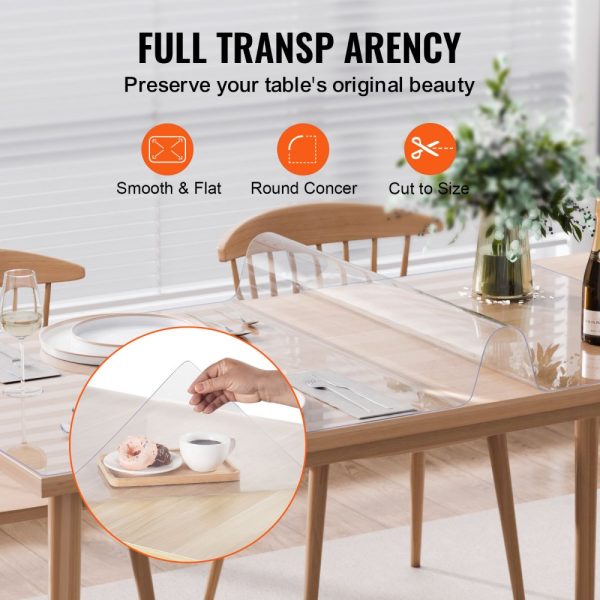 PVC Table Protector 36x54 Inch Clear Plastic Desk Protector 1.5mm Thick - Image 5