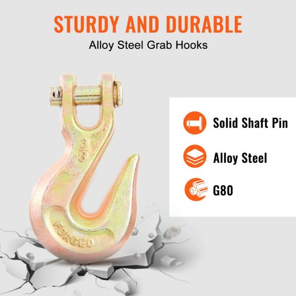 Transport Binder Chain 7100lbs WLL 3/8 x 20' G80 Galvanized Mn Steel DOT Certified 2-Pack for Dock Factory Construction Site Use - Image 5