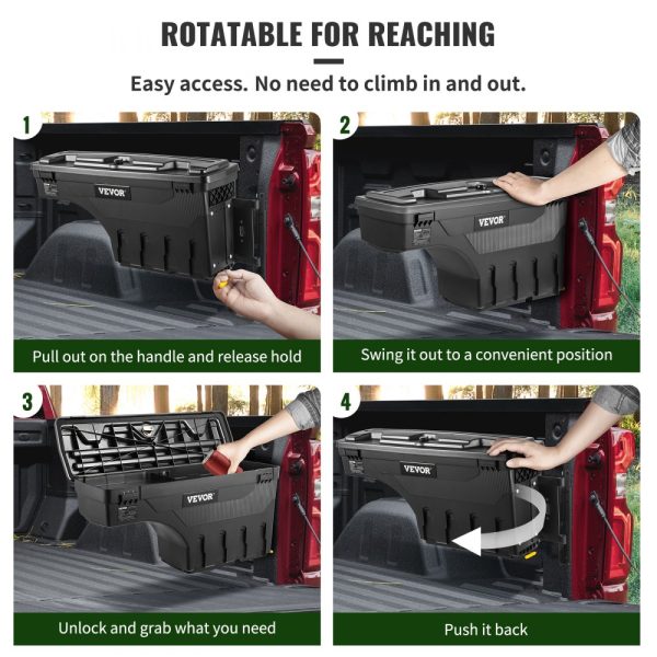 Truck Bed Storage Tool Box 2019-20 Chevrolet Silverado 1500 Left+Right - Image 4