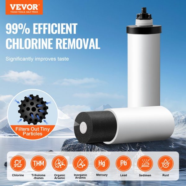 2.25G Gravity-fed Water Filter Countertop System Stainless Steel 2 Filters - Image 2
