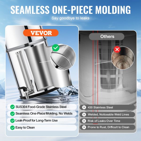2.25G Gravity-fed Water Filter Countertop System Stainless Steel 2 Filters - Image 3