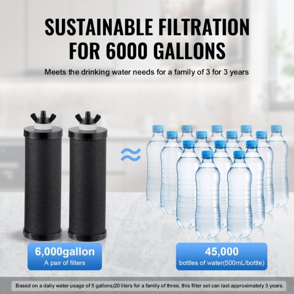 2.25G Gravity-fed Water Filter Countertop System Stainless Steel 2 Filters - Image 4