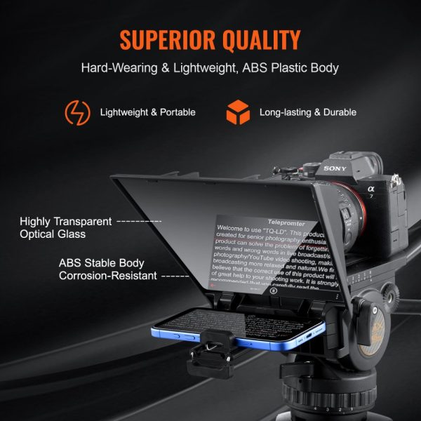 8'' Portable Teleprompter Remote for Webcam Smartphone Live Streaming - Image 6