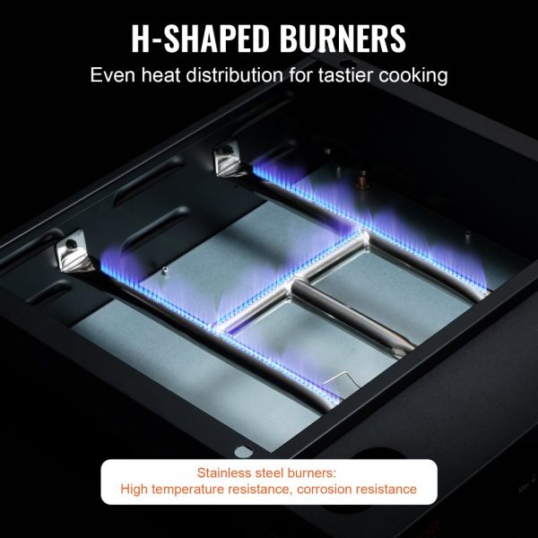 16.9-Inch Heavy Duty Steel Griddle Manual Flat Top Gas Grill with Non-Stick Cooking Surface 1-Burner Portable Restaurant Grade 13000 BTU - Image 6