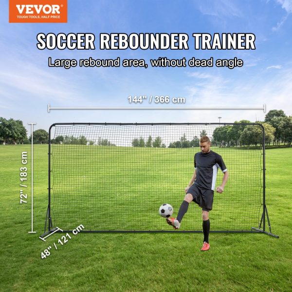 Soccer Volleyball Rebounder Net 12x6FT Iron Training Equipment with Portable Bag for Solo Backyard Practice - Image 2