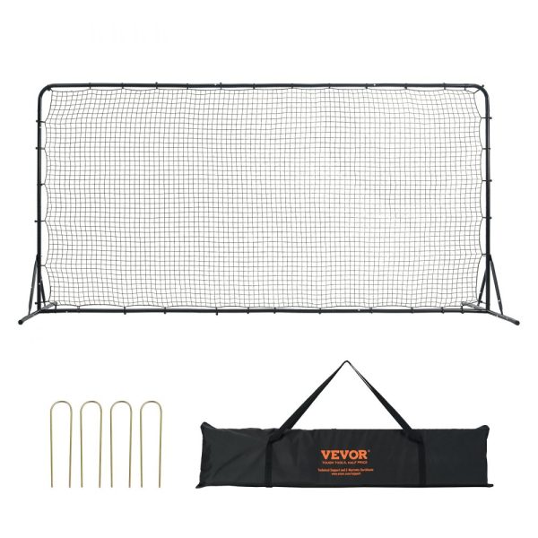 Soccer Volleyball Rebounder Net 12x6FT Iron Training Equipment with Portable Bag for Solo Backyard Practice