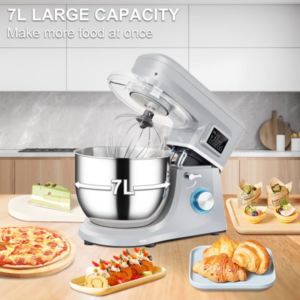 450W Stand Mixer 6-Speed Tilt-Head Dough Mixer 7.4 Qt Bowl 3 Attachments - Image 6
