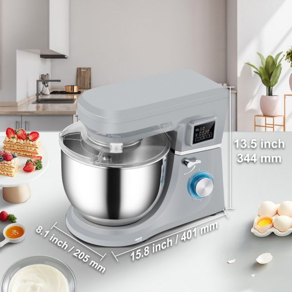 450W Stand Mixer 6-Speed Tilt-Head Dough Mixer 7.4 Qt Bowl 3 Attachments - Image 7