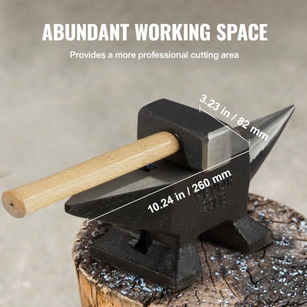 Single Horn Anvil 22 lbs Cast Steel Rugged High Hardness Stable Base Large Countertop Round and Square Holes Bending and Shaping Tool - Image 5
