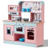 Christmas Gift!  Kitchen Playset Kids Pretend Cooking Play Toy 24 Piece Accessories Pink