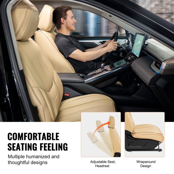 13pc Faux Leather Car Seat Covers Full Set, Front & Rear, Detachable Headrest, Airbag Compatible, Most Cars, SUVs, Trucks - Image 7