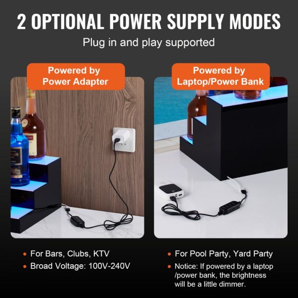 LED Lighted Liquor Bottle Display Bar Shelf RF & App Control 60" 3-Step - Image 5