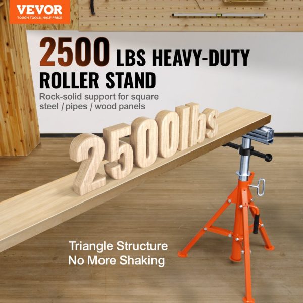 Roller Stand 2500 LBS Load 27.6"-52" Height Adjustable 45# Steel Foldable - Image 2